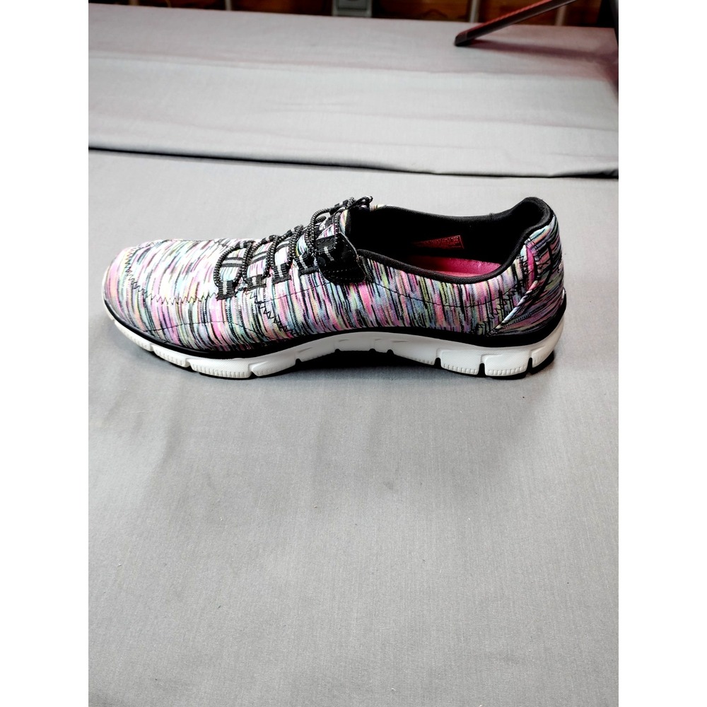 Skechers Women 9.5 Empire Game On Black Multicolor Slip‎ On Sneaker Shoes 12414 - Picture 9 of 12